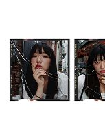 Dark dual-portrait filmstrip template