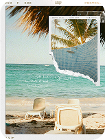 Torn-paper beach collage template